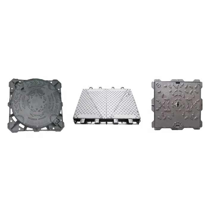 EN124 D400 Cast Iron Double Sealed Triangular Ductile Iron Manhole Cover Foundry