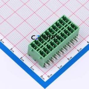 DB2ERHBG-3.5-2*10P-GN Plug-in Terminal Block Bent Lead Through Hole,P=3.5mm Board-to-Board / Socket - Closed Snap Fixing 2x10P - Product Image 1