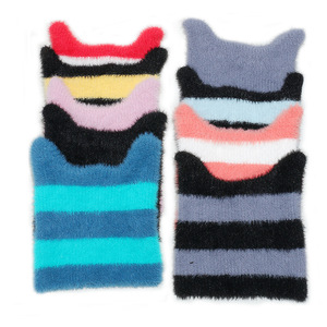 Gorro de calavera de punto con orejas de gato divertido de invierno personalizado de alta calidad gorro peludo de invierno <span class=keywords><strong>gorros</strong></span> de punto cálido Mohair Y2k gorro de moda - Product Image 5