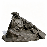 Statue de Savant Chinois en Bronze, Sculpture de Sagesse avec Patine, Taille et Couleur Personnalisables pour la Décoration de Salles Commémoratives, Académies, Bibliothèques et Campuses
