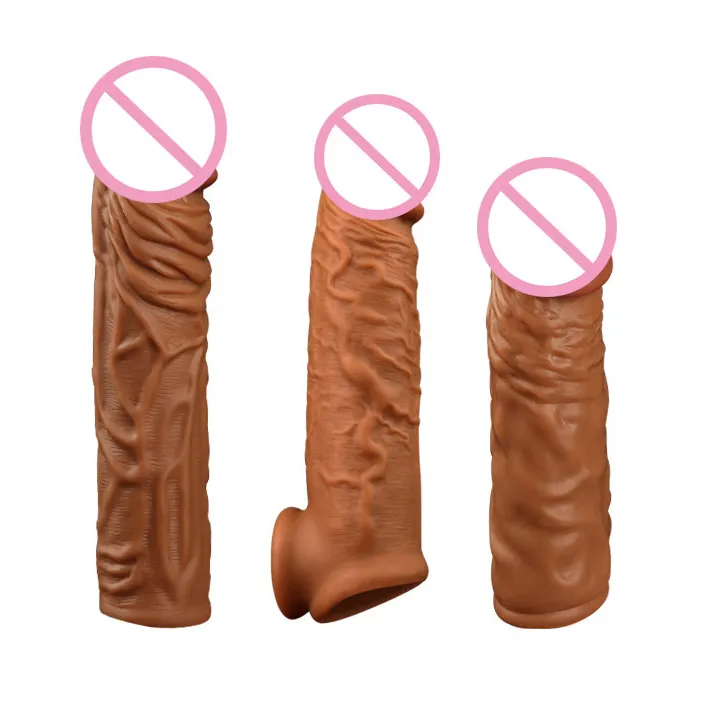 Pemasok Produk Erotis Tebal Penundaan Penis Dapat Dipakai Ulang Kondom Label Pribadi Penis Extender Lengan