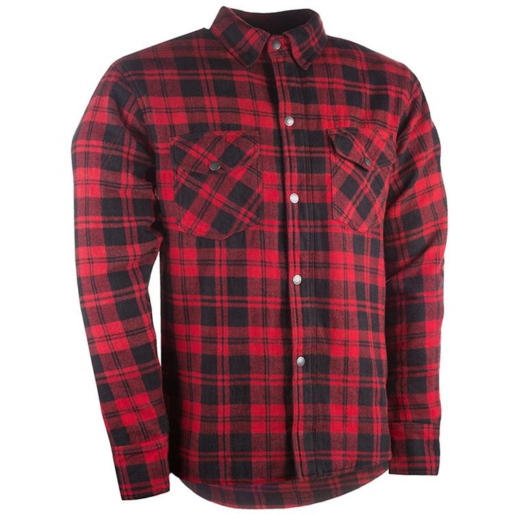 Camisa casual de flanela para motocicleta, com proteção, camisa