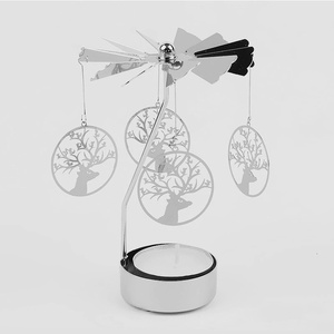 Bán Buôn Vàng Brass Kim Loại Tealight Vàng Mã Nến Chủ Thiên Thần Bướm Quay Quay Quay Carousel Cho Trang Trí Nội Thất Giáng Sinh - Product Image 4