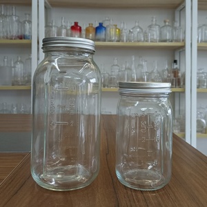 64 oz rộng miệng <span class=keywords><strong>Mason</strong></span> Jar với nắp rõ ràng Heavy Duty Glass kín lưu trữ đóng hộp Jar và tốt nghiệp dòng nửa Gallon - Product Image 4