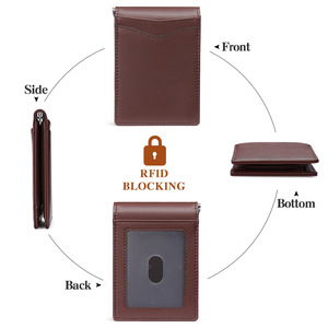 Regali personalizzati RFID blocco Extra grande capacità in pelle fermasoldi minimalista sottile carta di credito <span class=keywords><strong>portafoglio</strong></span> <span class=keywords><strong>verticale</strong></span> per gli uomini - Product Image 2