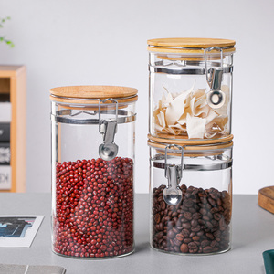 Bocal de rangement moderne en bois hermétique écologique avec couvercle verrouillable pour la confiture de bonbons ou le camping emballé dans une boîte - Product Image 2