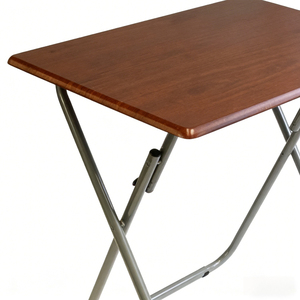 Table utilitaire pliable jumbo 29 x 20 pouces en acajou massif, imperméable, pour repas en plein air, salon, en stock aux États-Unis - Product Image 2