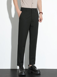 Men's New Anti-Wrinkle Slim Fit Business Style <strong>Pants</strong> Vintage <strong>Old</strong> Money Casual Straight Leg Trousers for Men - Product Image 4