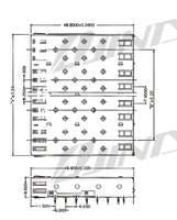 Accessoires de connecteurs PCB avec connecteur Ganged 1*4 Cage SFP à angle droit Press-Fit à travers le trou mâle/femelle