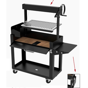 Parrilla de Carbón <span class=keywords><strong>y</strong></span> <span class=keywords><strong>Leña</strong></span> de Acero Inoxidable Estilo Santa María Argentina Moderna, Superficie de 830x550mm para Camping, Gran Venta - Product Image 2