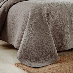 Solid Embroidery Geometric Reversible Queen <strong>King</strong> <strong>Size</strong> 3 Pieces 100% Cotton Quilted <strong>Bed</strong> <strong>Spread</strong> - Product Image 6