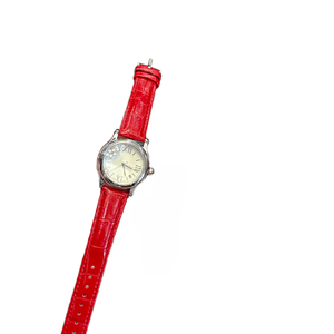 Montre à quartz pour femme avec bracelet en cuir rouge, cadran rond, montre-bracelet élégante et décontractée pour femme, à porter au quotidien, Chopards - Product Image 5