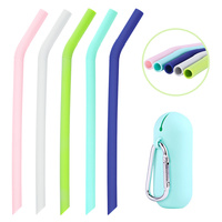 Pailles réutilisables en Silicone, fines, sans Pigment, vente en gros