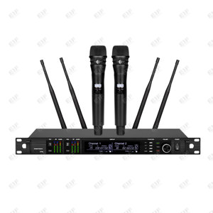 AD4D-1 Dual Channel <b>Wireless</b> <b>Microphone</b> with AA Battery & XLR Connector for Disco/Bar/Club/Home KTV Karaoke & Live Broadcasting - Product Image 1