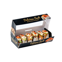 Boîte à sushi en carton épais de luxe, spéciale pour les rouleaux faits main, à emporter, conteneur pour la restauration rapide