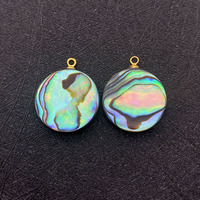 Bijoux de mode, pendentifs en coquille d'ormeau naturelle, plaqués or, pendentifs en coquille d'ormeau circulaires pour la fabrication de colliers et de bracelets