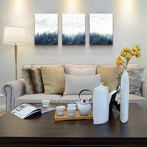 Usine personnalisée 3 panneaux toile peinture Simple forêt naturelle <span class=keywords><strong>paysage</strong></span> salon toile peinture impression - Product Image 5