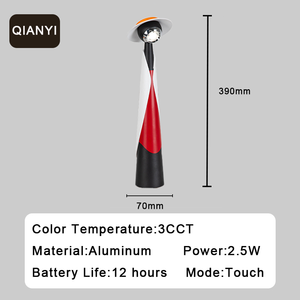 Moderne Dimmable USB Rechargeable Lampes Maisons Chambre Led Lampe De Bureau Sans Fil Tactile En Aluminium Lampe De Table - Product Image 6