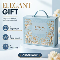 Boîte cadeau pliable en carton couleur avoine avec ruban satiné et fermeture magnétique pour votre logo, idéale pour les cadeaux et les commandes en gros
