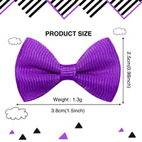 Jolie pince à cheveux pour animaux de compagnie en polyester couleur unie avec nœud, accessoires et décorations pour chiens en gros