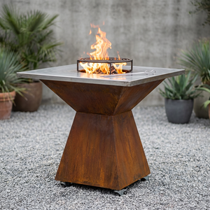 Griglia <span class=keywords><strong>BBQ</strong></span> in Acciaio Corten OEM, Braciere Resistente alle Intemperie, Barbecue <span class=keywords><strong>a</strong></span> <span class=keywords><strong>Legna</strong></span> <span class=keywords><strong>e</strong></span> <span class=keywords><strong>Carbone</strong></span> per Decorazione Giardino - Product Image 4
