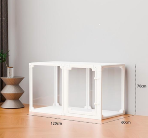 Clôture de sécurité transparente panoramique pour animaux de compagnie de petite taille, 120 cm, en plastique, motif de tente, bouton pour une utilisation en intérieur - Product Image 6