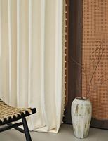Tissu de rideau occultant jacquard style lin avec motif tissé brossé