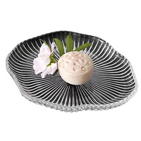 2025 assiettes à Dessert en verre en forme de nuage irrégulières modernes assiette de fruits plat à salade petites assiettes à gâteau transparentes