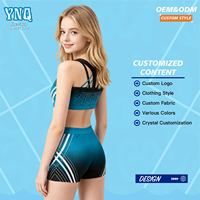 Robe de danse de cheerleading en spandex confortable, personnalisable, avec strass scintillants pour enfants – Meilleur rapport qualité-prix