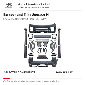 Kit de actualización de parachoques exterior y molduras para Land Rover Range Rover Sport L494 2018-2022 estilo SVR - Product Image 1