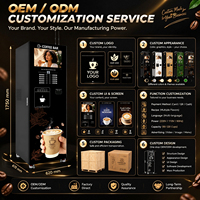 Mesin Penjual Kopi Komersial OEM ODM Langsung dari Pabrik, Tanpa Pengawasan 24/7 dengan Layar Sentuh 22-inci Multi-Rasa