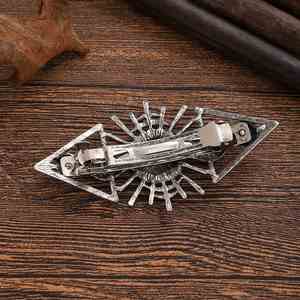 Horquilla de Pelo Retro Vikinga con Luna, Adorno de Pelo de Moda con Dios Lunar, Pinza Francesa Pagana Escandinava Noruega con Triple Lobo, Horquilla Gótica - Product Image 3