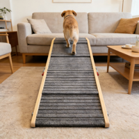 Rampe d'escalier pliable pour chien en bambou, réglable en hauteur sur 5 niveaux, design pliable, pour hôtel, extérieur, escaleras para perros