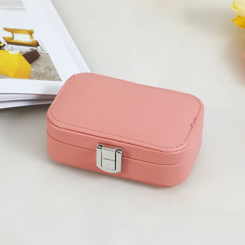 Hot Sell Newest Listing Multi-function Small PU Leather Jewelry Gift Box Rings Earrings Necklace Accessories Travel Case