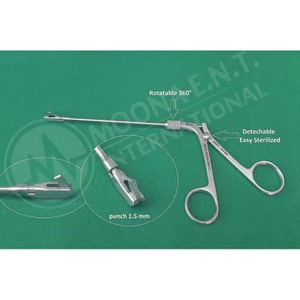 Pince à perforer ENT Backbiter Antrum 1,5 mm 360° °   Instrument chirurgical en acier inoxydable réutilisable, rotatif et entièrement détachable - Product Image 1