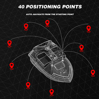 Nouveau V020 Smart 40 Points GPS Carp Feeder Surfer RC Bait Boat avec 3 Hopper Hook Post Autopilot 500M Range pour les pêcheurs de pêche