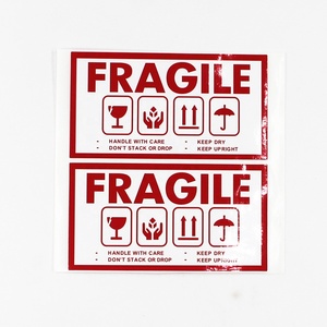 Tùy chỉnh mong manh cảnh báo màu đỏ dính nhãn theo cách này lên địa chỉ vận chuyển bao bì mong manh Nhãn dán nhãn - Product Image 6