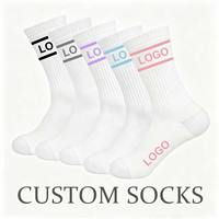 Chaussettes de sport personnalisées GRATUITES pour jeunes avec logo sur le dessous, tricotées, respirantes, à séchage rapide, mi-hautes, pour la course à pied
