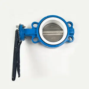 Wang Shui resistant lug type PTFE lined butterfly valve Fluorine lining wafer butterfly valve for oil and gas