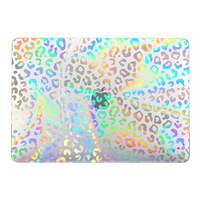 Étui de protection rigide transparent en plastique avec impression laser personnalisée motif léopard pour MacBook Air 13 13.6 15 Pro 13 14 16 pouces M4 M3 M2 M1