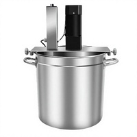 Machine de cuisson et de mélange multifonction en acier inoxydable pour sauces piquantes, soupes, pâtes et confitures, avec fonctions de cuisson, agitation et ébullition, double alimentation
