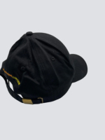 Casquette de baseball en sergé noir 100 % polyester avec broderie personnalisée motif points, douce et ajustable, style « Dad Hat » pour les entreprises