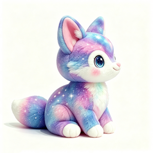 ตุ๊กตาจิ้งจอกกาแล็กซี่แบบกำหนดเองได้ ตุ๊กตาสัตว์นุ่มไล่เฉดสีพาสเทลประดับดาวระยิบระยับ - Product Image 1