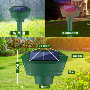 Chingyoo năng lượng mặt trời điện siêu âm động vật <span class=keywords><strong>Repeller</strong></span> cho nốt ruồi rắn động vật gặm nhấm nhanh hơn năng lượng mặt trời sạc 1200mAh pin thân thiện với môi - Product Image 3