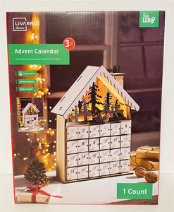 Nuevo Gabinete de Almacenamiento Navideño con 24 Cajones, Forma de Casa Blanca, Gabinete de Madera con <span class=keywords><strong>Luces</strong></span> <span class=keywords><strong>LED</strong></span> para Adornos Navideños - Product Image 2