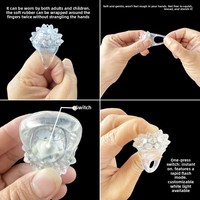 Anneau lumineux LED en forme de fraise pour enfants, jouet fluorescent en plastique, blanc clignotant multicolore