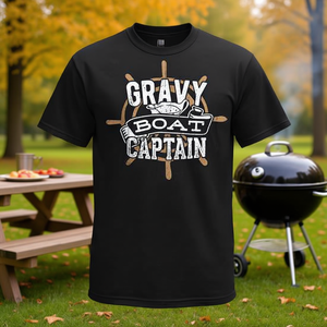 Gravy Boat Captain T-Shirt noir unisexe taille adulte moyenne - Product Image 3