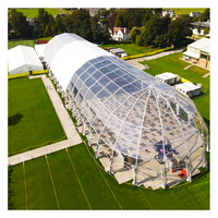 Grande tente de réception en verre transparent à double couche, imperméable, ignifuge, pour mariages en intérieur/extérieur, événements commerciaux, toutes saisons