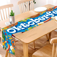 Chemin de table Oktoberfest en polyester, motif bavarois, bière, bretzel, saucisse, pour fête, nappe de table, décoration de cuisine