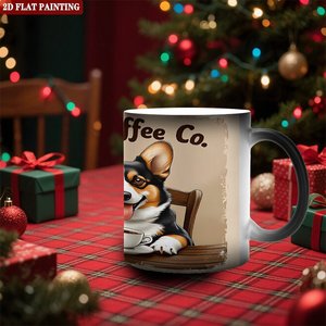 Corgi Coffee Co. Tasse en céramique de 11 oz à changement de couleur, design sensible à la chaleur - Product Image 2
